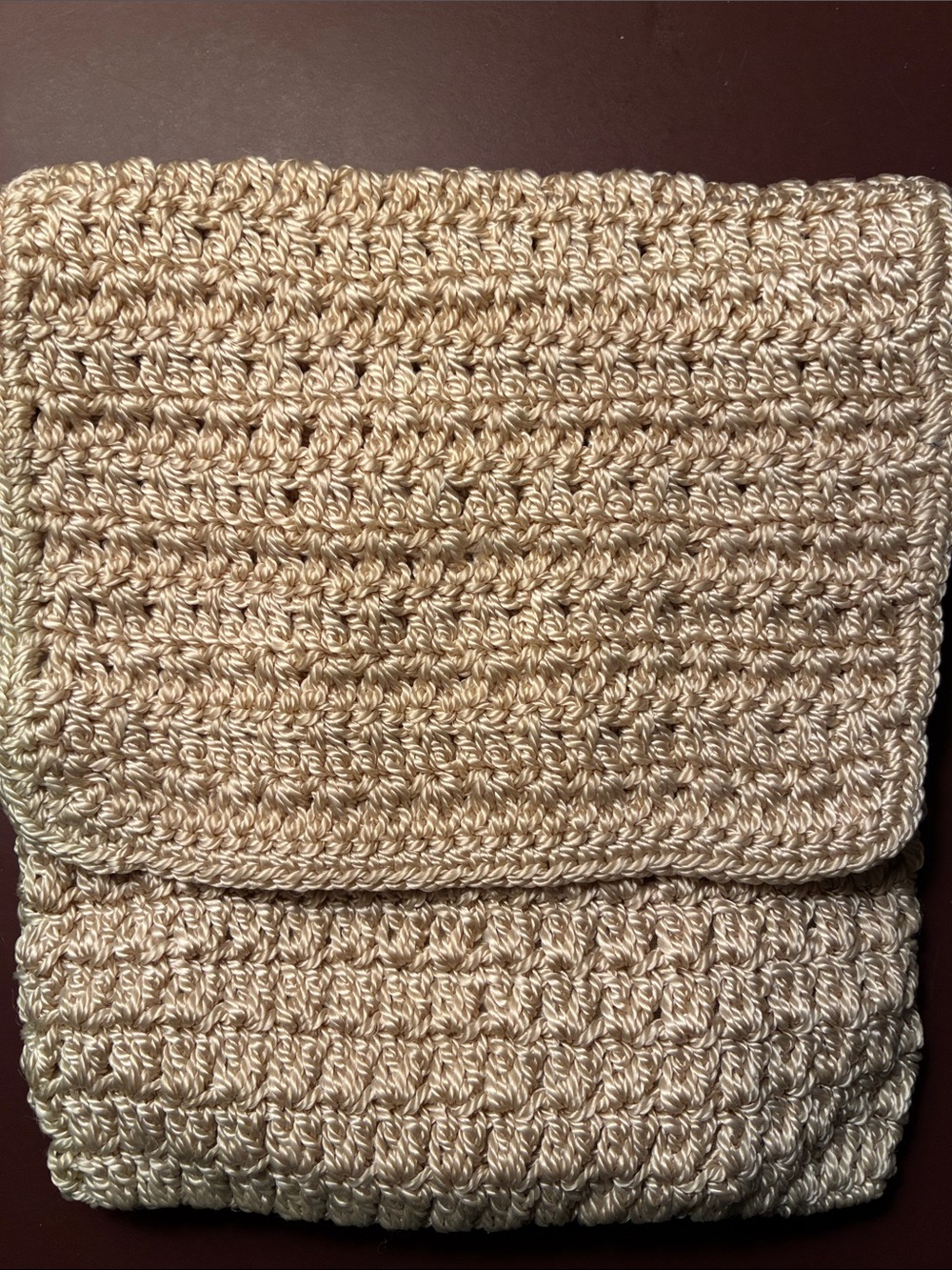 Handcrafted Cream Crocheted Clutch - Elegant Women's Accessory